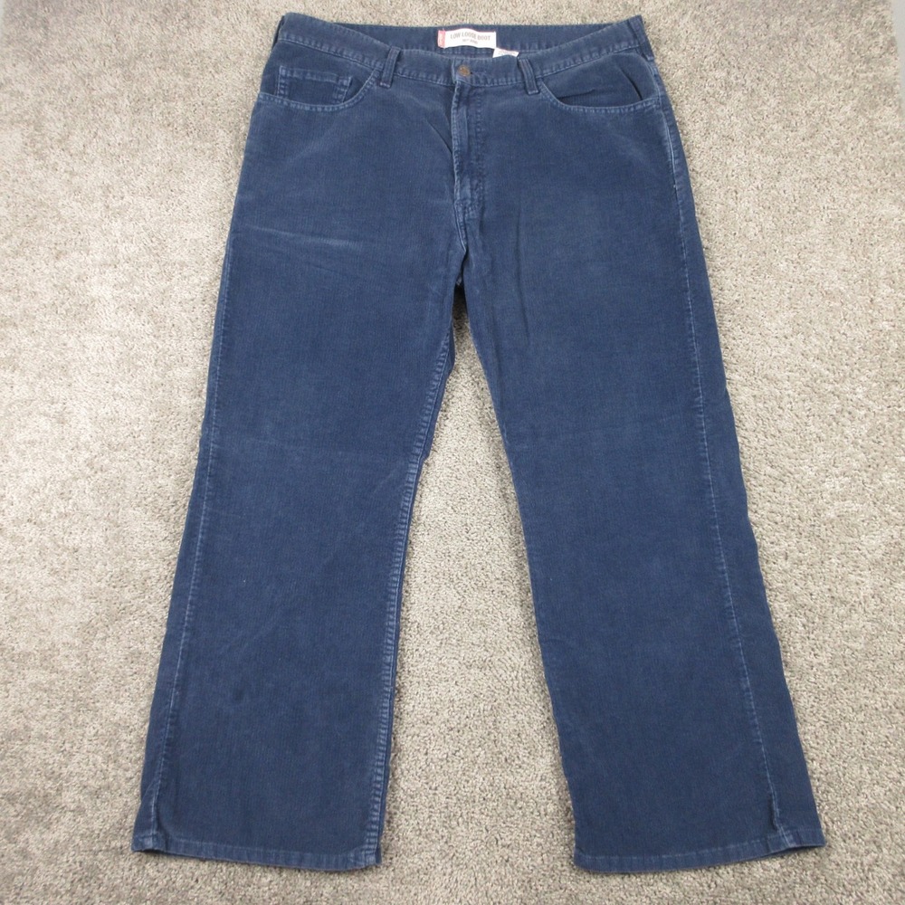 Vintage Levis Pants Men 38x30 Blue 567 Low Loose Bootcut Baggy Corduroy 5 Pocket